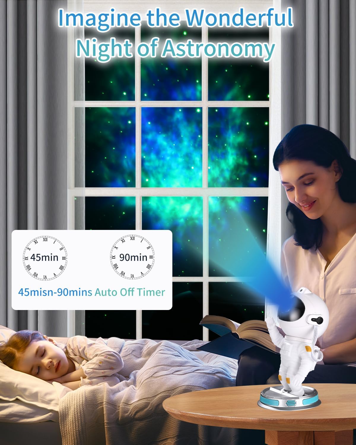 Astronaut Galaxy Star Projector Night Light for Kids with Timer and Remote Control Nebula Projector Lamp for Bedroom and Ceiling - magcubicvision.com