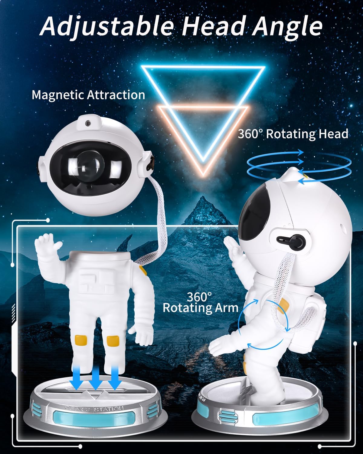 Astronaut Galaxy Star Projector Night Light for Kids with Timer and Remote Control Nebula Projector Lamp for Bedroom and Ceiling - magcubicvision.com