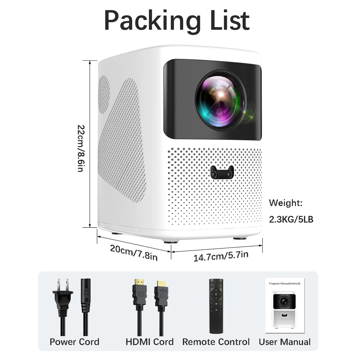 Magcubic P2 1080P Projector Android 4K Decoding 1000ANSI Auto Focus Intelligent Screen Alignment WiFi 6 Bluetooth Video Home Projector