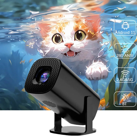 P30 Mini Projector Android 11 WiFi6 Support 4K 1080P Projector 2.4G&5G WiFi 1280*720P Smart Home Cinema Portable Projector