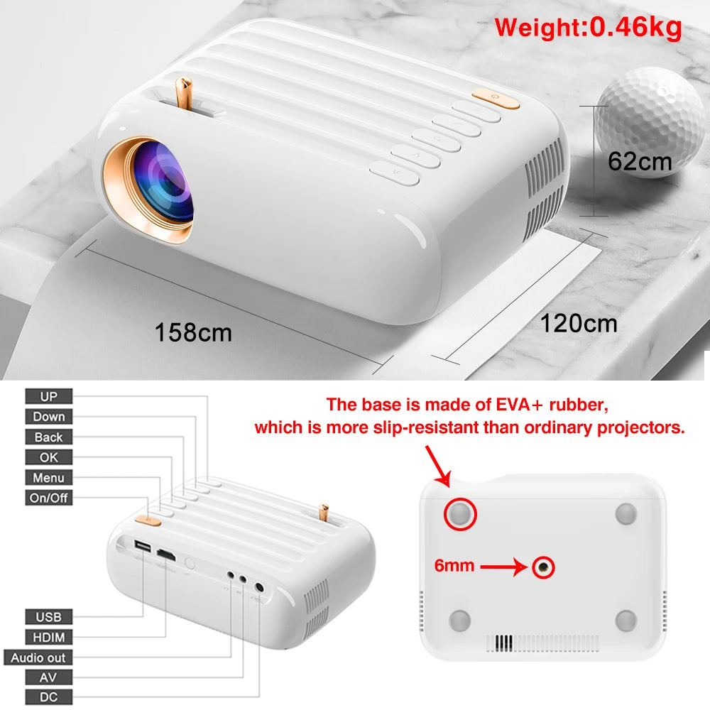 T3 Mini Projector 5500Lumens 1920*1080P LED WiFi Projector Video Movie Beamer for Home Theater Projectors - MAGCUBIC PROJECTORS