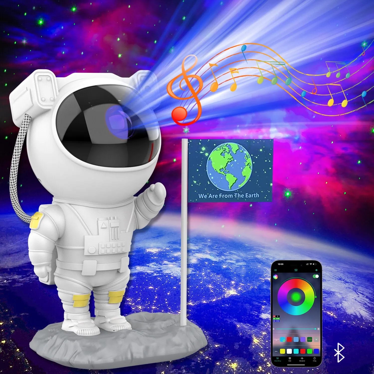 Bluetooth Speakers With Powerful Sound Astronaut Shape Galaxy Star Projector Light Christmas Birthday Gift for Men Women Friend - MAGCUBIC