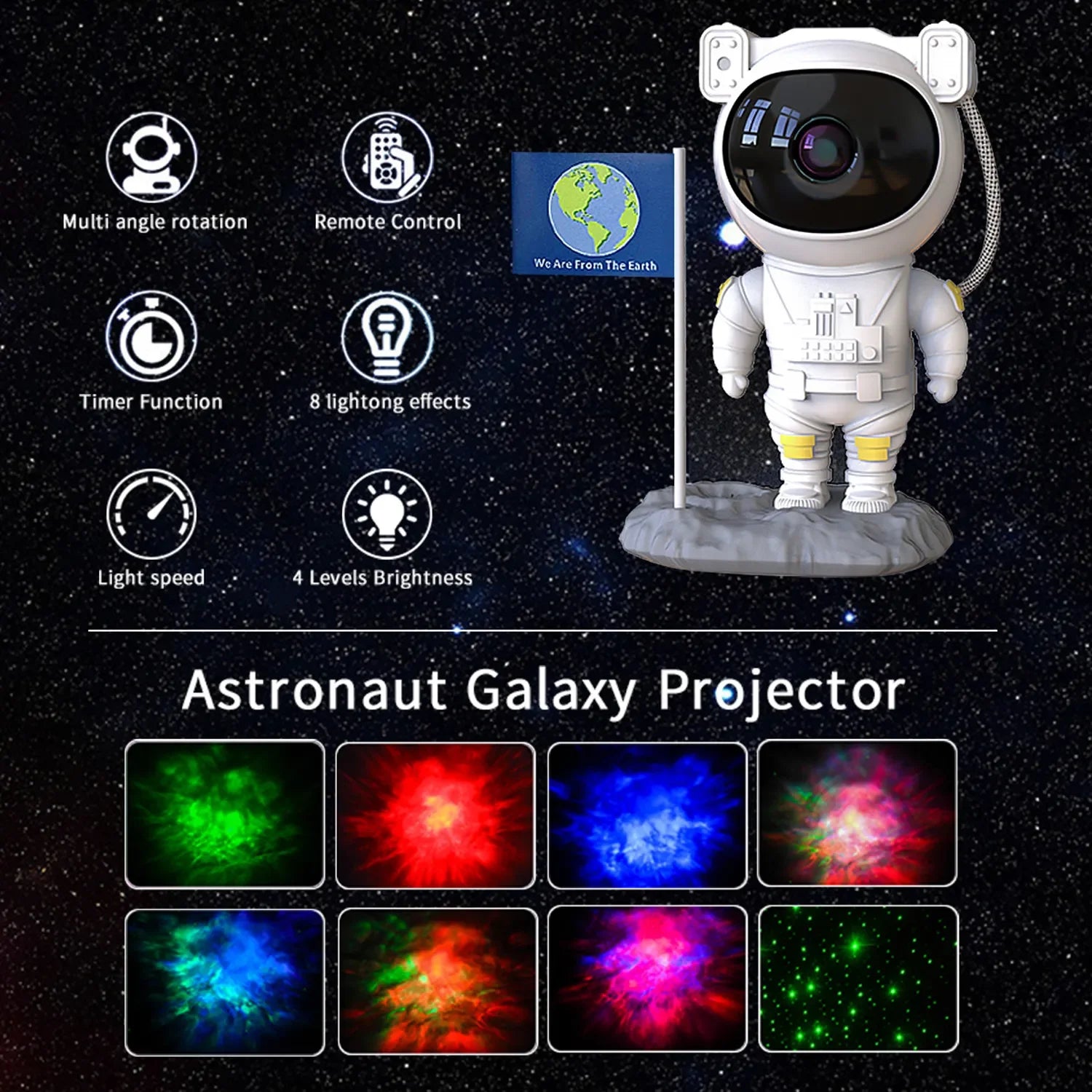 Bluetooth Speakers With Powerful Sound Astronaut Shape Galaxy Star Projector Light Christmas Birthday Gift for Men Women Friend - MAGCUBIC