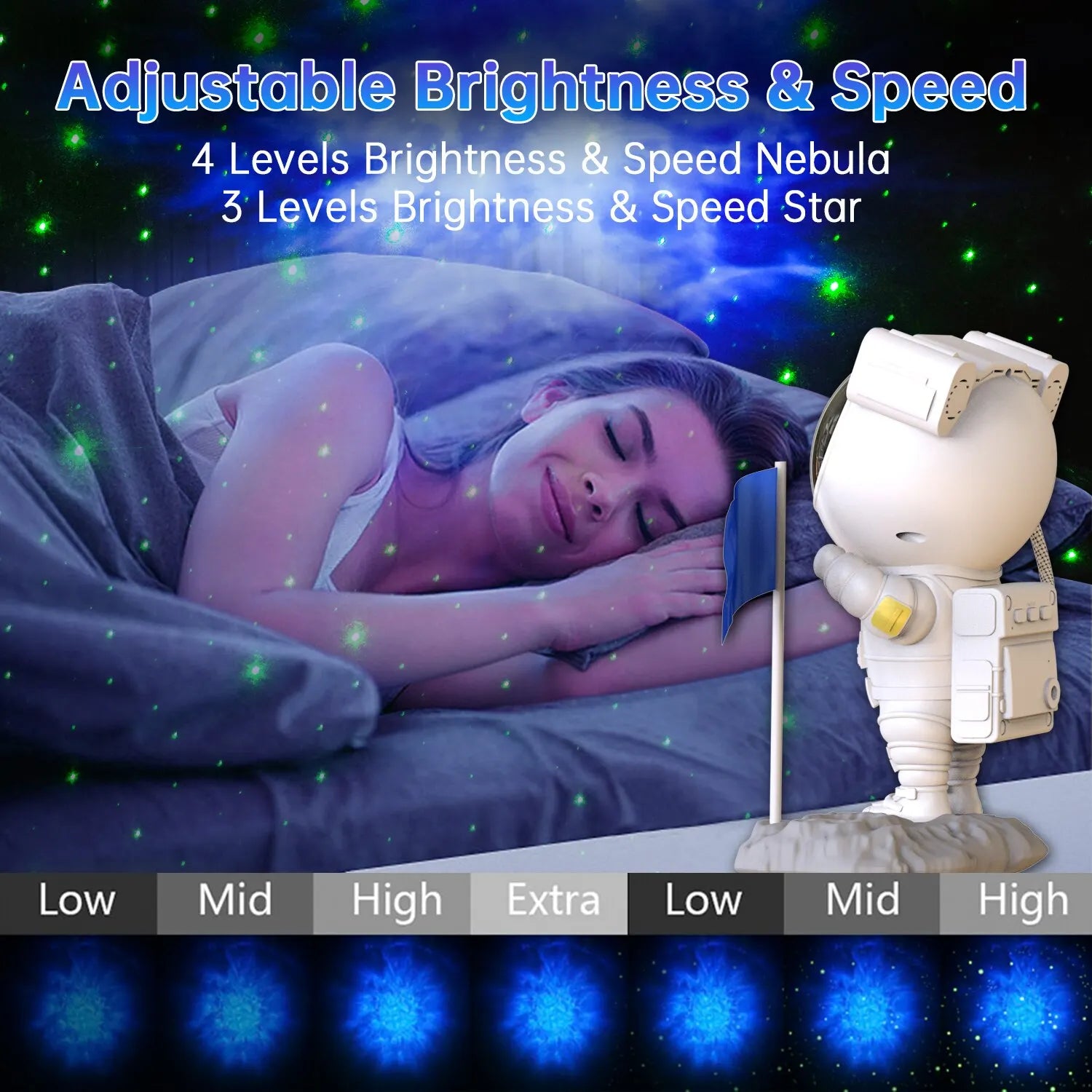 Bluetooth Speakers With Powerful Sound Astronaut Shape Galaxy Star Projector Light Christmas Birthday Gift for Men Women Friend - MAGCUBIC