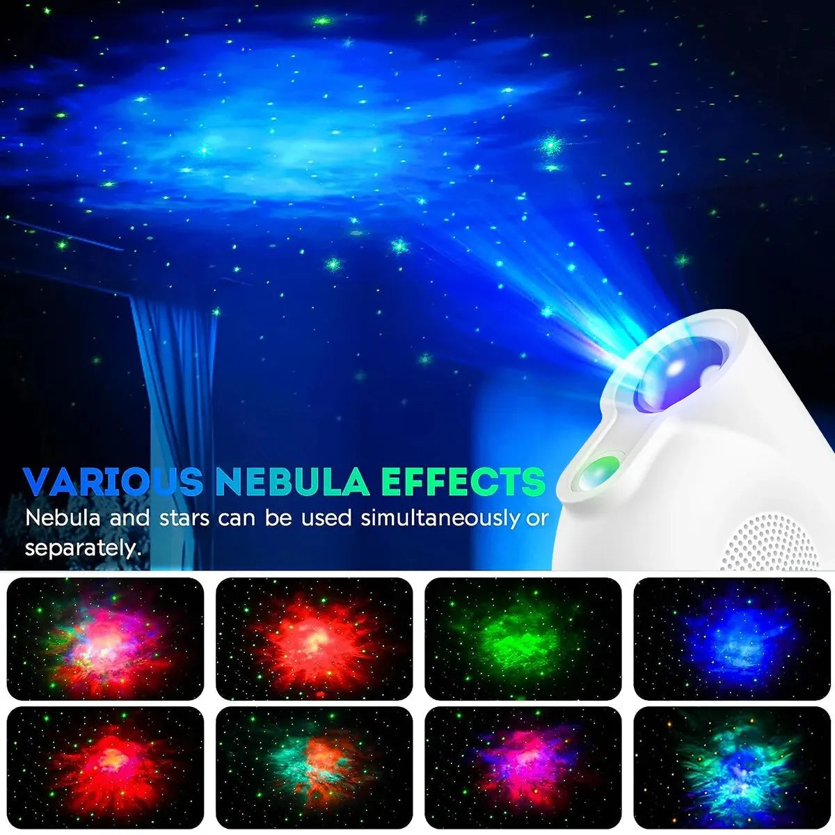 Bluetooth Music Speaker With Starry Galaxy Projector Night Light for Bedroom Decor Portable Speaker Ideal Gift for Christmas Kid - MAGCUBIC