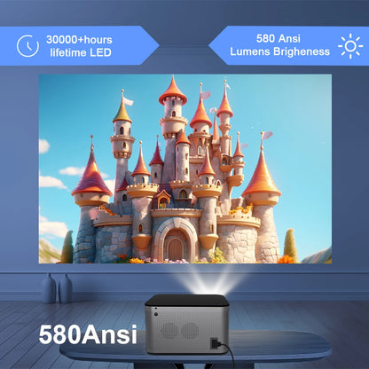 HY350+ Android 11 4K Smart Projector 580ANSI 1920*1080P Full HD Wifi6 BT5.0 Allwinner H713 Voice Control Home Cinema Theater - MAGCUBIC