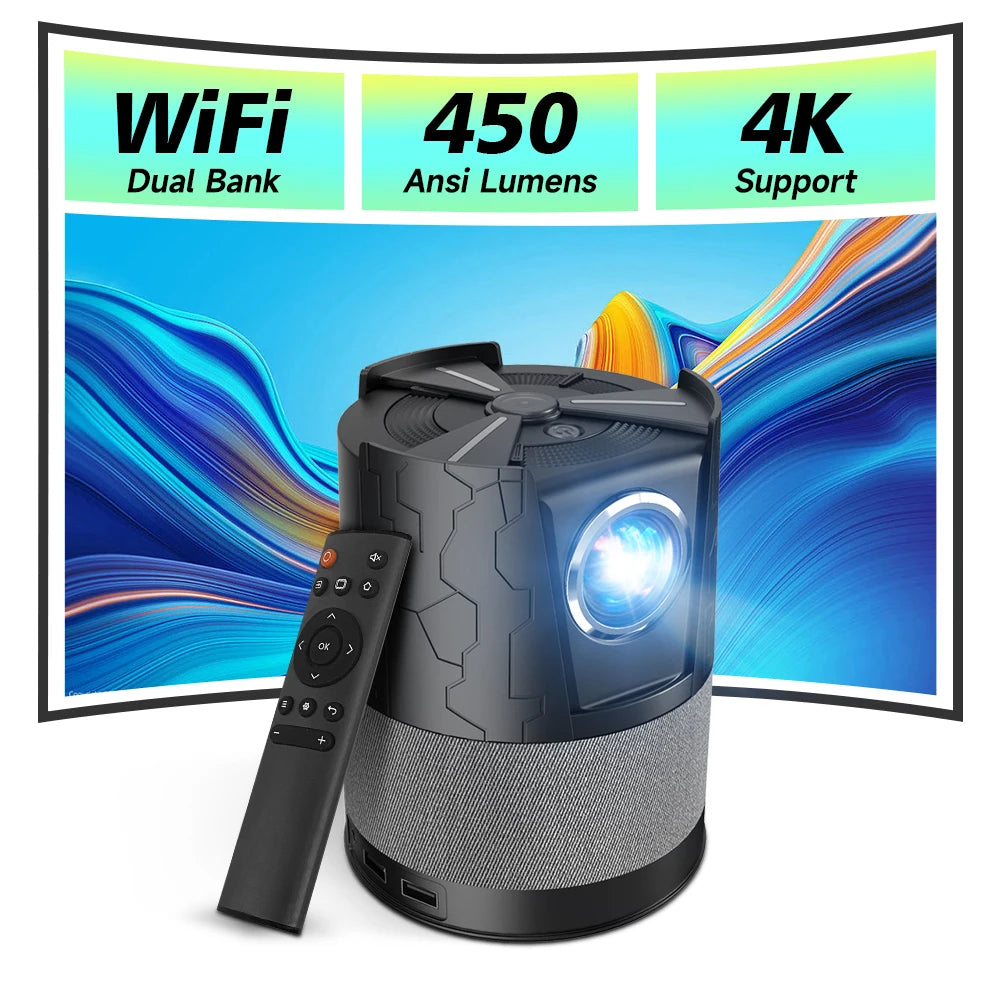 EUG A3+ Smart Auto Keystone Video Projector 4k Support Home Cinema with Android TV, Portable Native 1080P Full HD Projector WiFi 6 Bluetooth Speaker HDR 10 - MAGCUBIC